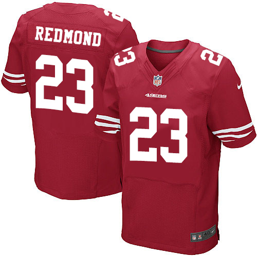 Men's Elite Will Redmond Nike Jersey Red Home - #23 NFL San Francisco 49ers